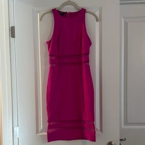Fuchsia Sleeveless Dress with mesh cutouts